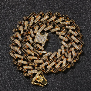 Iced Out Cuban Link Prong Necklace